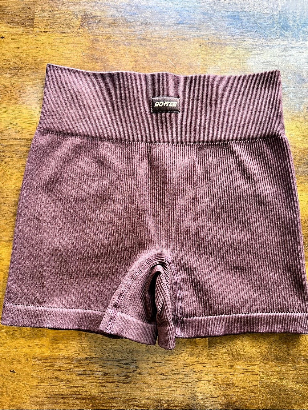 BO+TEE Ribbed Athletic Shorts in brown Size Medium